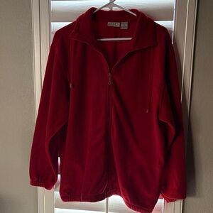 Studio Petite Bright Red Fleece Top